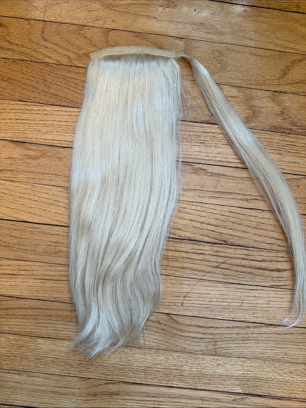 Halocouture human hair ponytail platinum blonde